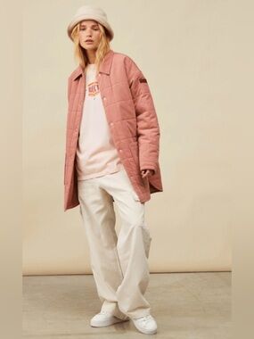 Roxy Dusty Rose Quilted Puffer Jacket